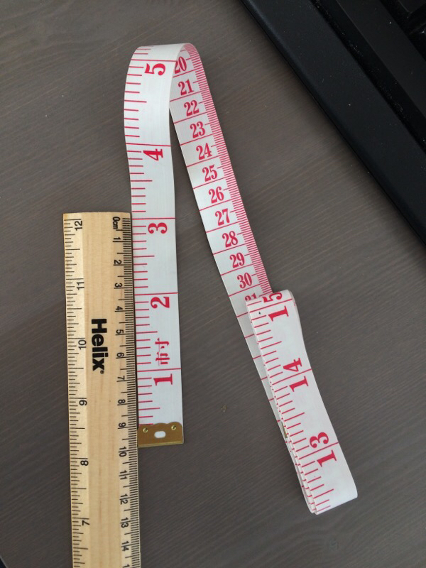 Measuring tape used to take accurate measurements.